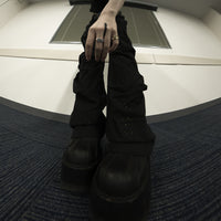 Half Circle Cargo Pants -Black-