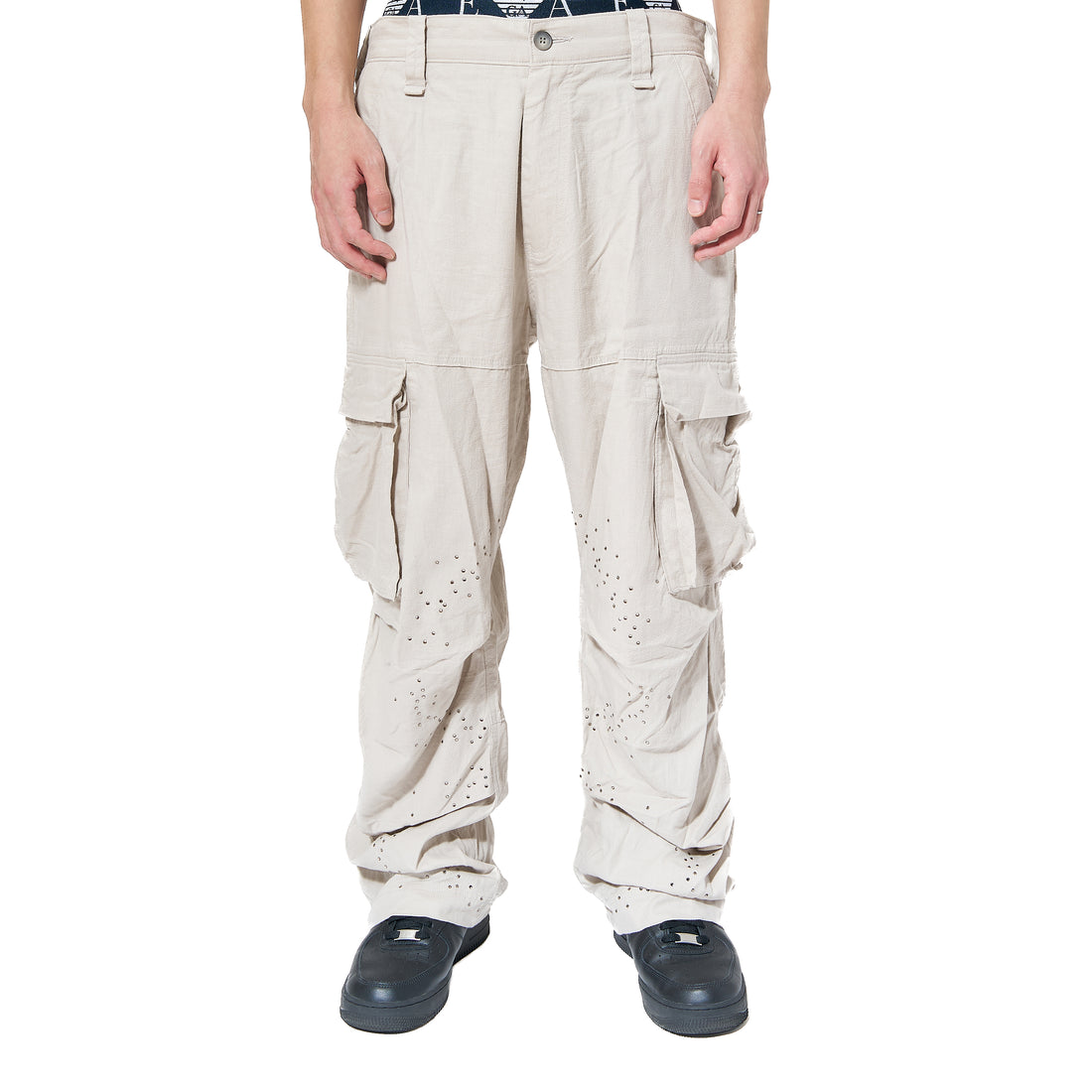 Half Circle Cargo Pants -Gray-