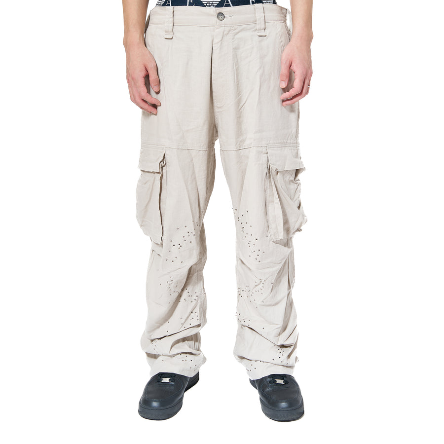 Half Circle Cargo Pants -Gray-